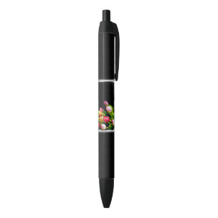 Tulp schilderen - Oorspronkelijke blowerende kunst Zwarte Inkt Pen