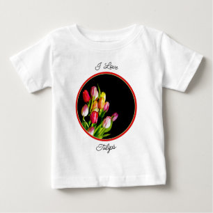 Tulp schilderen - Origineel Baby T-shirt met bloem