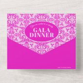 Tulp sterren roze gala dinegebeurtenis all in one uitnodiging (Achterkant)