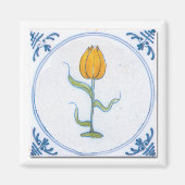 Tulp Tile Art met Blue en White Magnet Magneet (Voorkant)