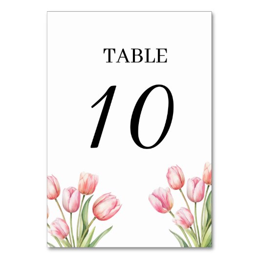 Tulp Trouwtafel Nummers Kaart (Voorkant)