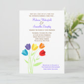 Tulp Uitnodiging tot weddenschap met meerdere kleu (Staand voorkant)