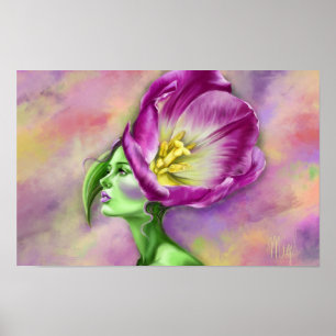 Tulp Vrouw Poster