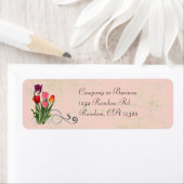 Tulp wervelt pastel retour adreslabels etiket (Insitu)