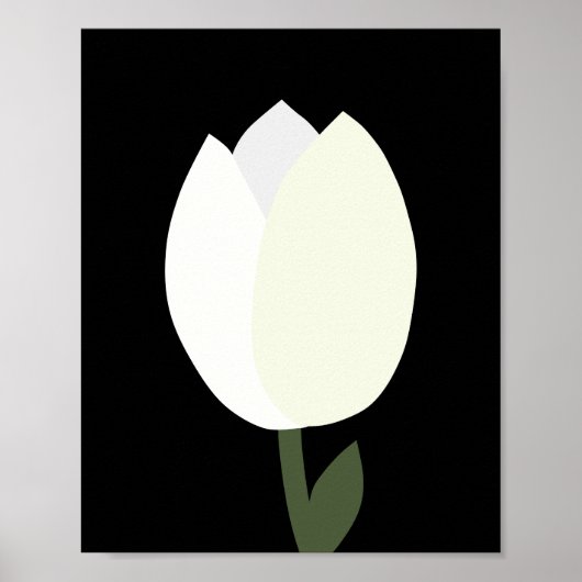 Tulp zwart en wit poster (Voorkant)