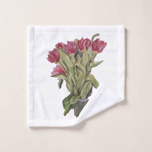 Tulpen bad handdoek (Wasdoekje)