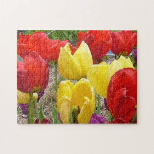 Tulpen bij de tuinpuzzel legpuzzel