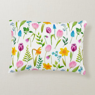 Tulpen Bloem Naadloos Patroon Accent Kussen