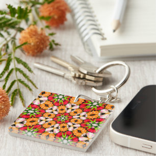 Tulpen Boeket Patroon Sleutelhanger