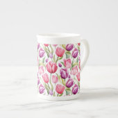 Tulpen Bone China Mok (Voorkant rechts)