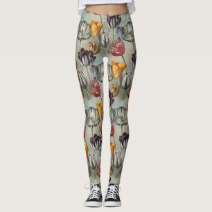 Tulpen Botanisch flessenpatroon Leggings