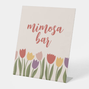 Tulpen bruids douche uitnodiging reclamebord met voetstuk