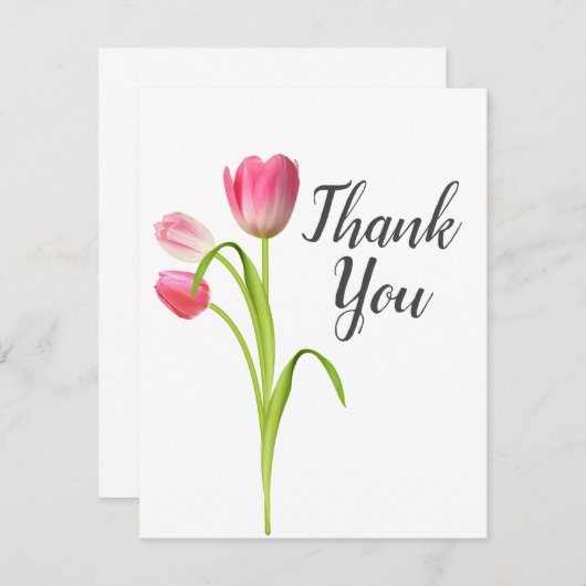 Tulpen dankkaart bedankkaart (Voorkant / Achterkant)