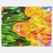Tulpen die Paars uitzenden Fleece Deken (Voorkant (Horizontaal))