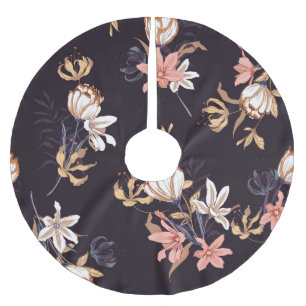  tulpen, donkere paarse achtergrond kerstboom rok