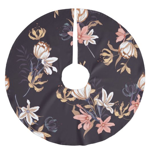  tulpen, donkere paarse achtergrond kerstboom rok (Voorkant)