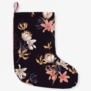 tulpen, donkere paarse achtergrond kleine kerstsok