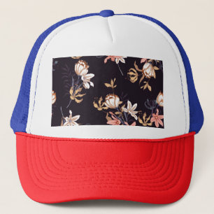 tulpen, donkere paarse achtergrond trucker pet
