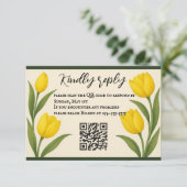 Tulpen Droom QR Code RSVP Kaart (Staand voorkant)