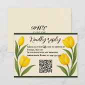 Tulpen Droom QR Code RSVP Kaart (Voorkant / Achterkant)