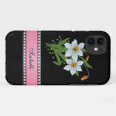 Tulpen en affodils Roze, gepersonaliseerde naam Case-Mate iPhone Case (Achterkant (horizontaal))