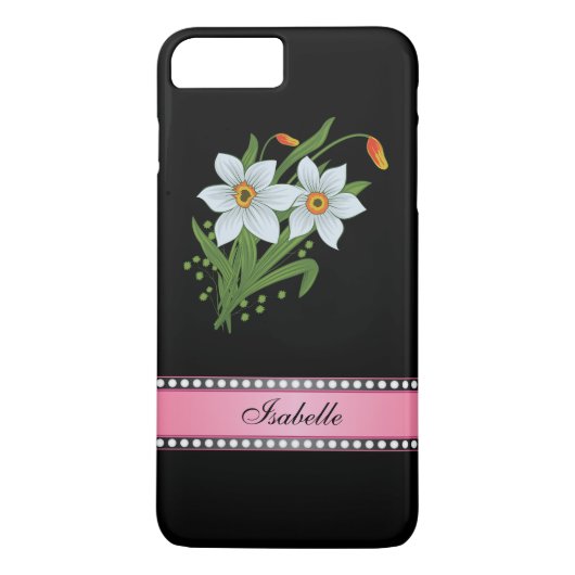 Tulpen en affodils Roze, gepersonaliseerde naam Case-Mate iPhone Case (Achterkant)