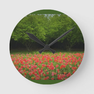 Tulpen en bomen ronde klok