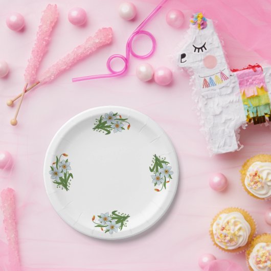 Tulpen en Daffodils Flowers Design 1 Papieren Bordje (Feest)