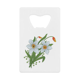 Tulpen en Daffodils Flowers Kredietkaart Flessenopener