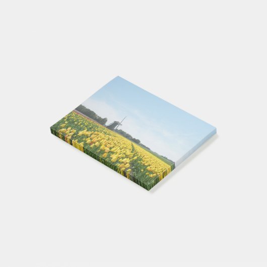 Tulpen en het landschap van de windmolen post-it® notes (Schuin)