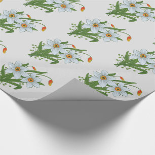 Tulpen en Narcissen Bloemen Cadeaupapier