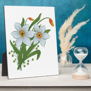 Tulpen en narcissen bloemen fotoplaat