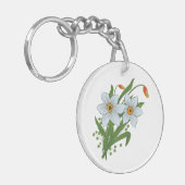 Tulpen en Narcissen Bloemen Sleutelhanger (Voorkant Links)