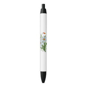 Tulpen en narcissen bloemen zwarte inkt pen