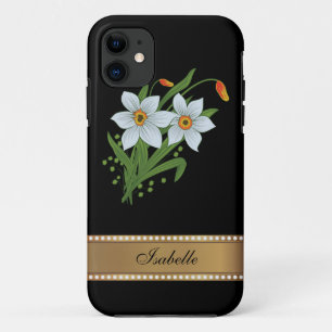 Tulpen en Narcissen Gouden Gepersonaliseerde Naam iPhone 11 Hoesje