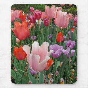 Tulpen en pansies 2 muismat