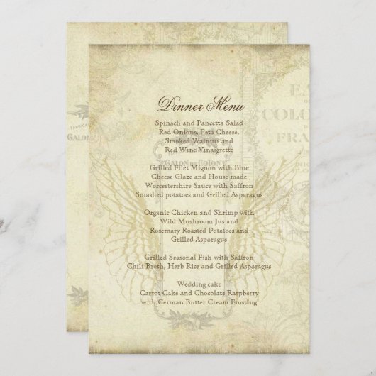 tulpen engelenvleugels werveling theevlekken menu (Voorkant / Achterkant)