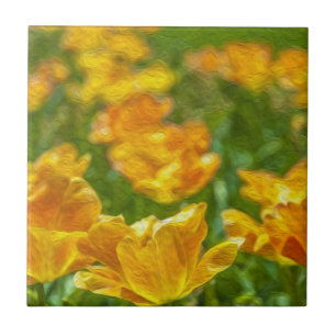 Tulpen, geverfd tegeltje