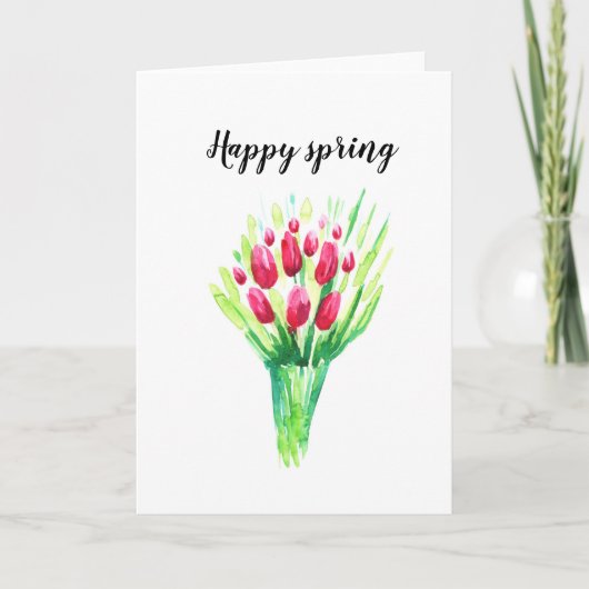 Tulpen heldere aangepaste kaart. feestdagen kaart (Voorkant)