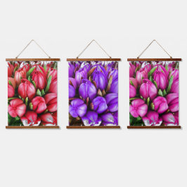 Tulpen Hout Topped Wandtapijt Hangend Wandkleed