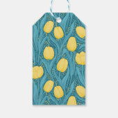 Tulpen in blauw en geel cadeaulabel (Achterkant)