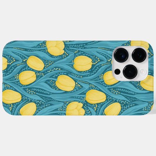 Tulpen in blauw en geel Case-Mate iPhone case (Achterkant (horizontaal))