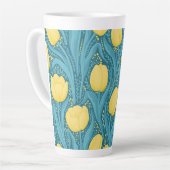 Tulpen in blauw en geel latte mok (Linkerhoek)