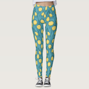 Tulpen in blauw en geel leggings