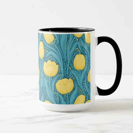 Tulpen in blauw en geel mok (Rechts)