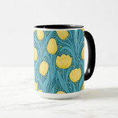 Tulpen in blauw en geel mok (Voorkant rechts)