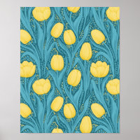 Tulpen in blauw en geel