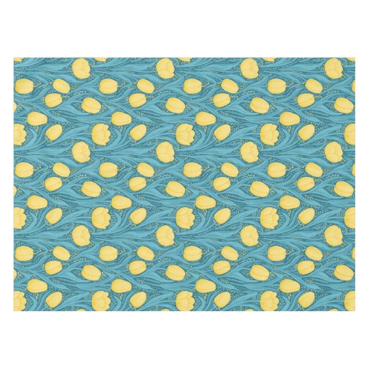 Tulpen in blauw en geel tafelkleed (Voorkant (Horizontaal))