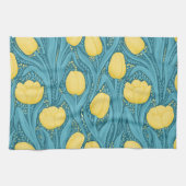 Tulpen in blauw en geel theedoek (Horizontaal)