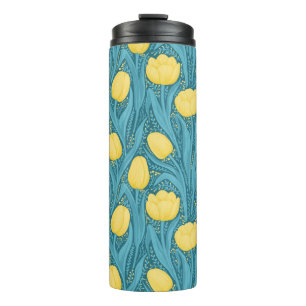 Tulpen in blauw en geel thermosbeker